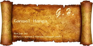 Gansel Hanga névjegykártya